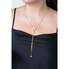 Melek Kanadı 18 Ayar Sarı Altın Kaplama 60 cm Gümüş Y Kolye