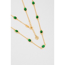 Büyülü Renkler 18 Ayar Sarı Altın Kaplama 45 cm Gümüş Kolye