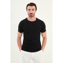 Desenli Slim Fit Kısa Kollu Pamuk Erkek T-Shirt