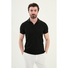 Çizgili Slim Fit Polo Yaka Erkek T-Shirt