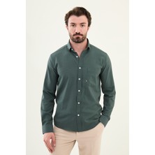 MCR Desenli Slim Fit Cep Detaylı Uzun Kollu Erkek Gömlek