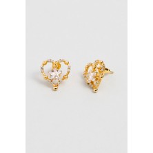 Aşk Yıldızı 18 Ayar Sarı Altın Kaplama Gümüş Küpe