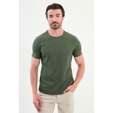 Desenli Slim Fit Kısa Kollu Pamuk Erkek T-Shirt