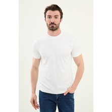 Desenli Slim Fit Bisiklet Yaka Erkek T-Shirt