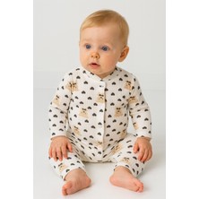 Ayıcık Desenli &100 Pamuk Bebek Tulum