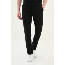 Düz Siyah Slim Fit Klasik Erkek Pantolon
