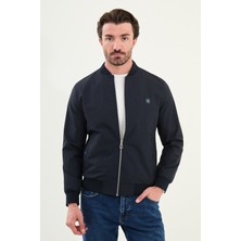 Düz Slim Fit Hakim Yaka Erkek Mont