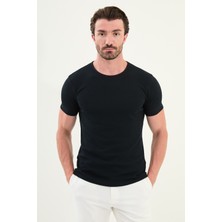 Desenli Slim Fit Kısa Kollu Pamuk Erkek T-Shirt