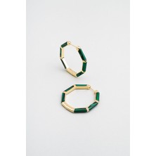 Klasik 18 Ayar Sarı Altın Kaplama Gümüş Halka Küpe