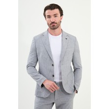 Kırçıllı Slim Fit Torba Cep Mono Yaka Erkek Takım Elbise