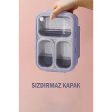Vagonlife Lunch Box 620 ml Tek Kat Üç Bölmeli Metal Kaşıklı Yeni Nesil Sefer Tası