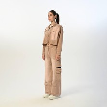 09-15 Yaş Kız Çocuk Gabardin Kısa Ceket - Bej