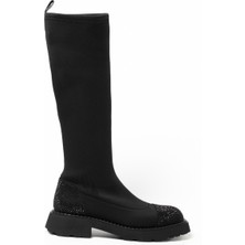 Kadın Çizme GTN-24573 John May Siyah Strec-Siyah Taş