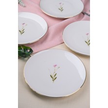 Tabak Evi Porselen Natura Çuha Altın Yaldız Pasta Tabağı 20,50CM 4 Lü