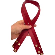 Angel Çanta Aksesuar 70X1.8 cm Suni Deri Kırmızı Renk Vidalı Çanta Sapı