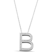 925 Ayar Gümüş B Harfi Kolye - 23089102