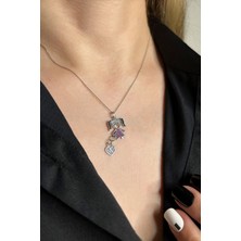 925 Ayar Gümüş Kalp Sallantılı Kız Çocuğu Kolye - 23176701