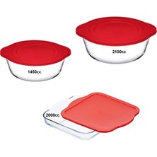 Paşabahçe Kırmızı Kapaklı 3 Lü Borcam Seti 59034-59001-59123