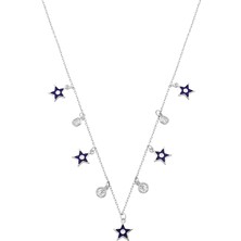 925 Ayar Gümüş Zirkon Taşlı Yıldızlı Şans Kolyesi - 23175001