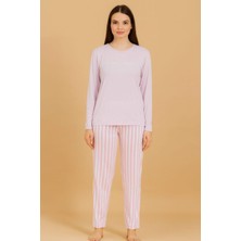 Pemilo Kadın 20299 Uzun Kol % 100 Pamuk Milan Pijama Takımı