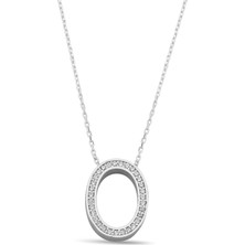 925 Ayar Gümüş O Harfi Kolye - 23090602