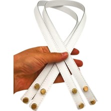 Angel Çanta Aksesuar 70X1.8 cm Suni Deri Beyaz Renk Vidalı Çanta Sapı