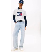 Tommy Jeans Tjm Slim Rwb Bayrak Desenli Erkek T-Shirt DM0DM21977YBH