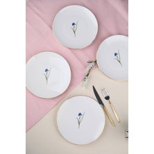 Tabak Evi Porselen Natura Iris Altın Yaldız Pasta Tabağı 20,50CM 4 Lü