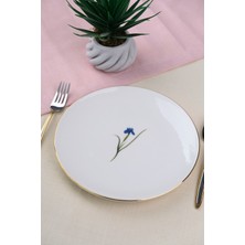 Tabak Evi Porselen Natura Iris Altın Yaldız Pasta Tabağı 20,50CM Tekli