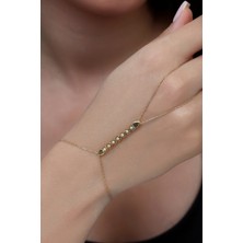 18K Altın Kaplamalı 925 Ayar Gümüş Çiçek Dizisi Şahmeran - 45103902