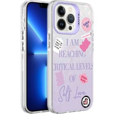 Apple iPhone 13 Pro Kılıf Mermer Desenli Mnc Marbello Kapak-Mor
