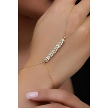 18K Altın Kaplamalı 925 Ayar Gümüş V Çavuş Model Su Yolu Şahmeran - 45103602