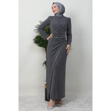 Tuğçe Tesettür Elbise Gri