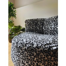 Katt Koko Twist Puf Armut Koltuk Desenli Tüylü Puf Koltuk