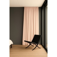 Düz Keten Fon Perde - Pudra  -Pilesiz Dikim  TR563