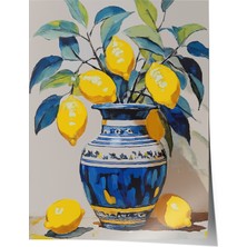 Çerçevesiz Poster, Limonlu Vazo – Canlı Renkler, Mutfak Dekoru Poster No: 113218