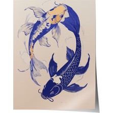 Çerçevesiz Poster, Yin Yang Koi Balıkları, Salon Dekoru Poster No: 112504