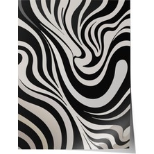 Çerçevesiz Poster, Siyah Beyaz Zebra Dalgası, Çalışma Odası Dekoru Poster No: 112546