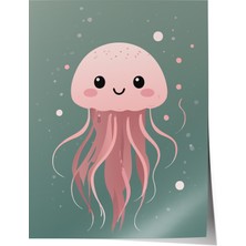 Çerçevesiz Poster, Sevimli Denizanası, Çocuk Odası Dekoru Poster No: 112444