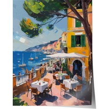 Çerçevesiz Poster, Renkli Akdeniz Sokakları – Yaz Havası, Salon Dekoru Poster No: 113221