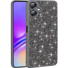 Galaxy A06 Kılıf Parlak Taşlı Tasarım Mnc Pırlanta Kapak - Gri