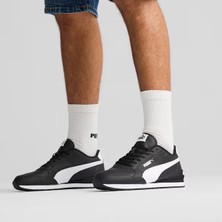 Puma ST Runner v4 L Yürüyüş Ayakkabısı Kauçuk Tabanlı Deri Malzemeden Siyah