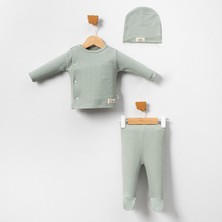 Ürünya Unisex Bebek Pamuklu Şapkalı 3'lü Takım