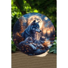 Kurt ve Yavruları Temalı Uv Baskılı Mdf Duvar Süsü– 33X33 cm & 20X20 cm DT104