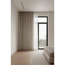 Jakar Fon Perde - Bej - Pileli Dikim - 1x2,5 Pile - Jkr 121