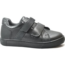 Onlo Ayakkabı 255 Hakiki Deri Siyah Cırtlı Ortopedik Erkek Çocuk Okul Ayakkabı