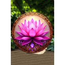 Lotous Çiçeği Tasarımlı Uv Baskılı Duvar Süsü – 33X33 cm & 20X20 cm DT135