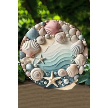 Deniz Kabukları ve Yıldız Balıkları Temalı Uv Baskılı Mdf Duvar Süsü – 33X33 cm & 20X20 cm DT114