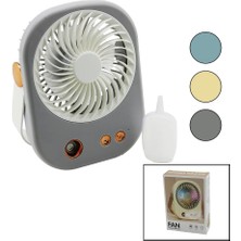 Su Spreyli USB Mini Fan 15.5X12CM Masa Üstü USB Şarjlı 2in1 Kulp=taşıma - Duruş 3 Kademe Hız BJJ-566 (5148)