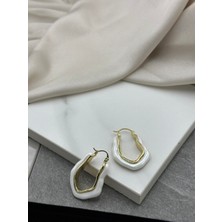 Gümüş Burgulu Halka Çelik Küpe